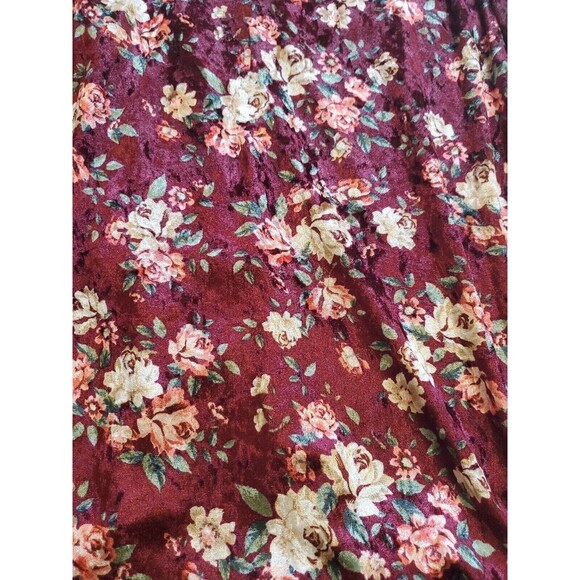 Womens Small Duster Cardigan Dark Floral Velour Pockets Maroon Lularoe - Picture 4 of 9
